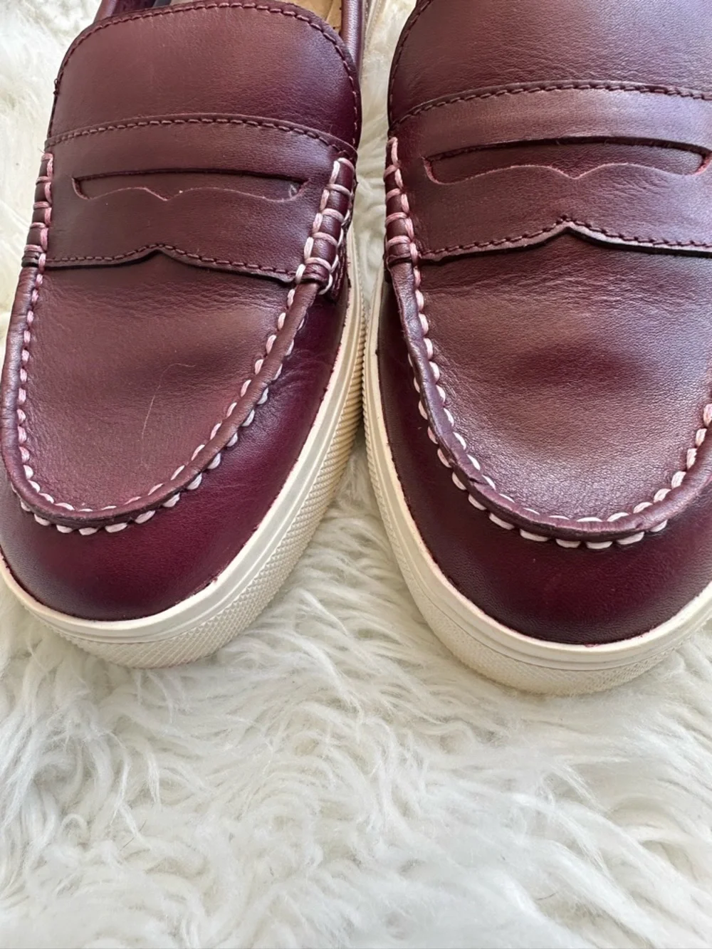 WEEJUNS Burgundy Leather Penny Loafers